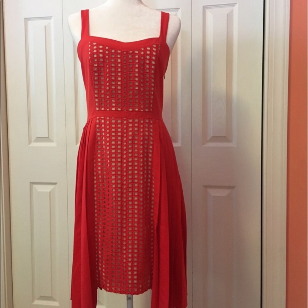 Beautiful Anthropologie orange/red sundress .
